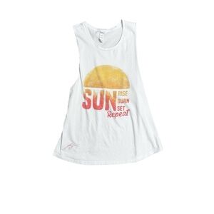 Classic White Cotton sleeveless top tank top muscle tank size XL summer top